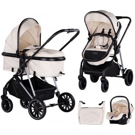 CĂRUCIOARE 3 IN 1 - Carucior Chipolino Aura 3 in 1 biscotta