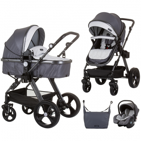 CĂRUCIOARE 3 IN 1 - Carucior Chipolino Havana 3 in 1 silver grey