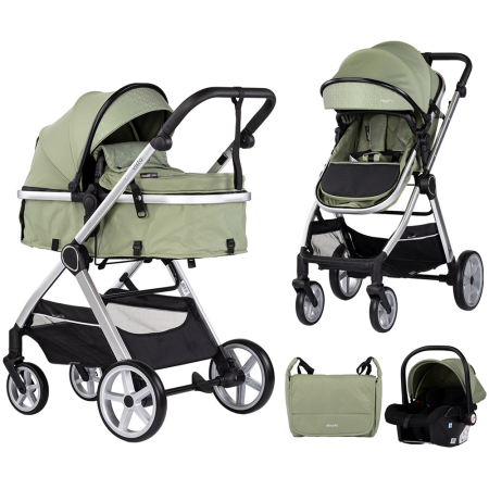 CĂRUCIOARE COPII - Carucior Chipolino Vista 3 in 1 basil