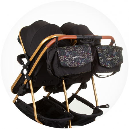 Carucior gemeni Chipolino Duo Smart 2 in 1 obsidian leaves [10]