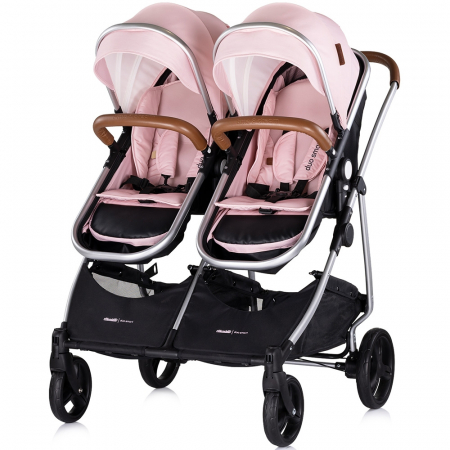 Carucior gemeni Chipolino Duo Smart 2 in 1 pink marshmallow [3]