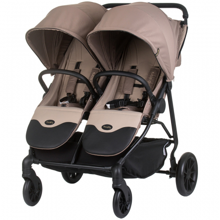 CĂRUCIOARE 2 in 1 - Carucior gemeni Chipolino Top Stars tiramisu