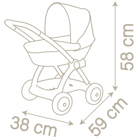 Carucior nou nascut pentru papusi Smoby Baby Nurse Landau crem [1]