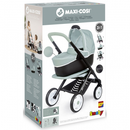 Carucior pentru papusi Smoby Maxi Cosi 3 in 1 albastru [5]
