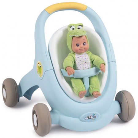 Carucior pentru papusi Smoby Minikiss Croc 3 in 1 albastru [2]