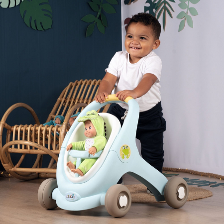 Carucior pentru papusi Smoby Minikiss Croc 3 in 1 albastru [5]