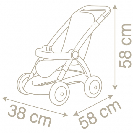 Carucior sport pentru papusi Smoby Baby Nurse Poussette crem [2]