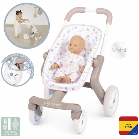 Carucior sport pentru papusi Smoby Baby Nurse Poussette Pop crem [1]