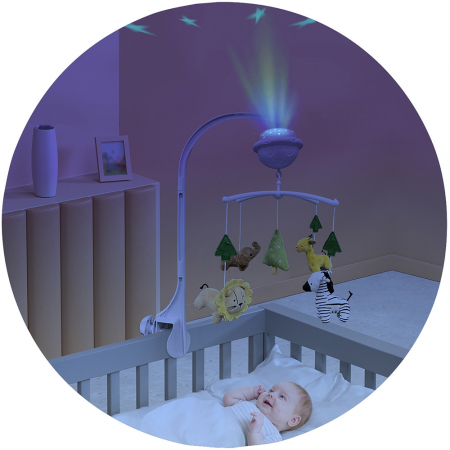 Carusel muzical pentru patut cu proiector Chipolino Jungle [1]