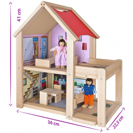Casa de papusi din lemn cu mobilier si papusi, Eichhorn [7]