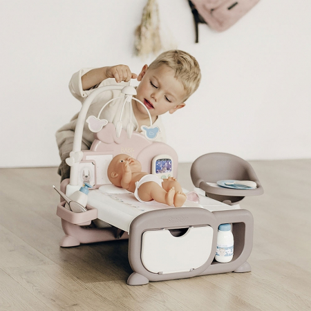 Centru de ingrijire pentru papusi Smoby Baby Nurse Cocoon Nursery crem cu papusa si accesorii [4]