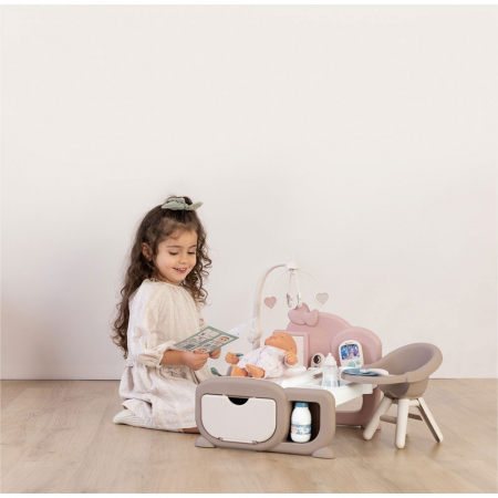 Centru de ingrijire pentru papusi Smoby Baby Nurse Cocoon Nursery crem cu papusa si accesorii [3]