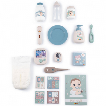 Centru de ingrijire pentru papusi Smoby Baby Nurse Cocoon Nursery crem cu papusa si accesorii [2]