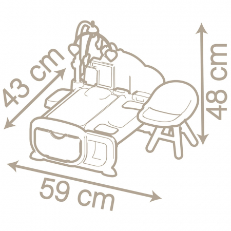 Centru de ingrijire pentru papusi Smoby Baby Nurse Cocoon Nursery maro cu papusa si accesorii [3]