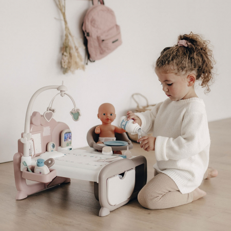 Centru de ingrijire pentru papusi Smoby Baby Nurse Cocoon Nursery maro cu papusa si accesorii [6]