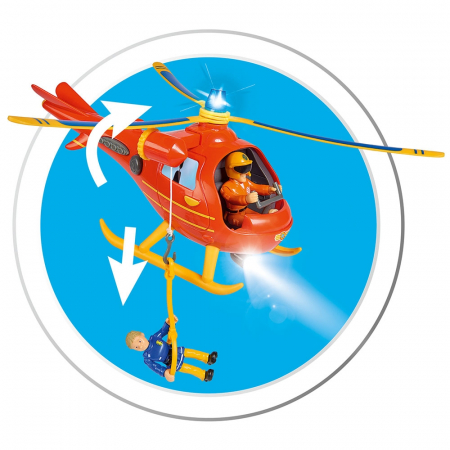 Elicopter electric Simba Fireman Sam Wallaby cu figurina Tom [4]