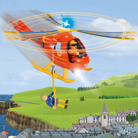 Elicopter electric Simba Fireman Sam Wallaby cu figurina Tom [7]
