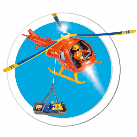 Elicopter electric Simba Fireman Sam Wallaby cu figurina Tom [3]
