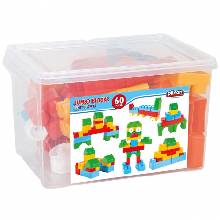 Jucarie Pilsan Cuburi de construit in cutie Jumbo Blocks 60 piese [4]