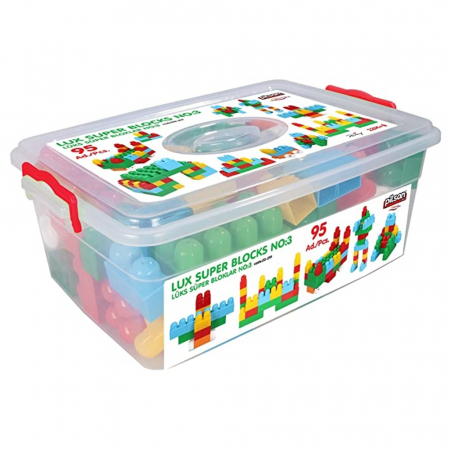 Jucarie Pilsan Cuburi de construit in cutie Super Blocks 95 piese [3]