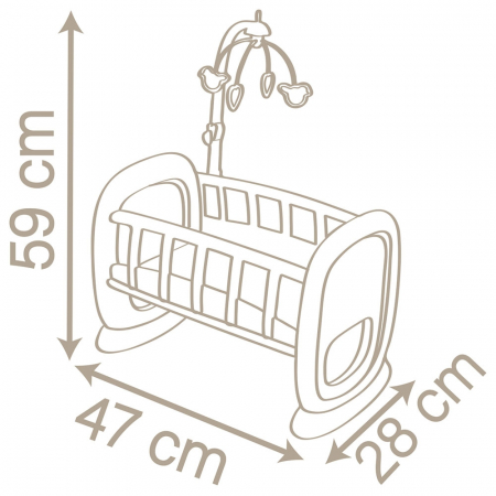 Leagan pentru papusa Smoby Baby Nurse maro cu carusel [2]