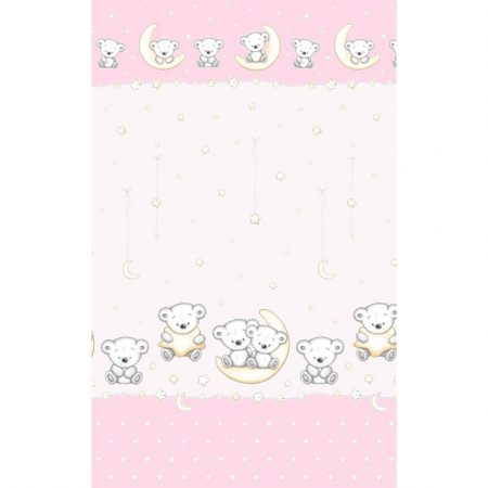 Lenjerie patut Hubners Ursulet pe Semiluna 5 piese roz [1]