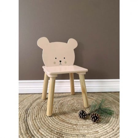 Scaun mic din lemn cu ursulet [1]