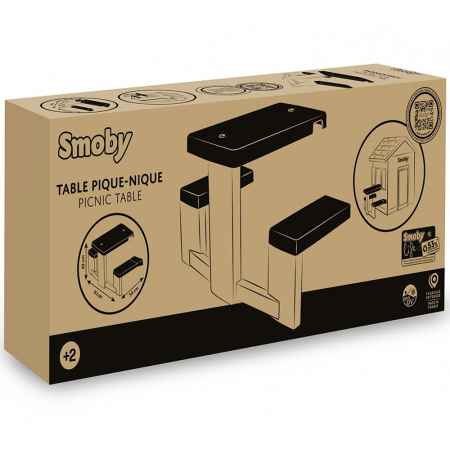 Masa de picnic cu doua banci Smoby Life pentru casuta verde [4]