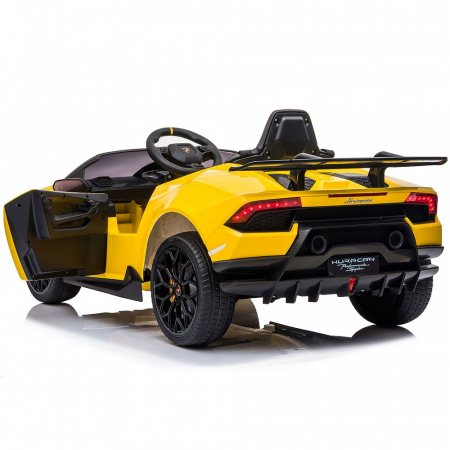 Masinuta electrica Chipolino Lamborghini Huracan yellow cu scaun din piele si roti EVA [10]