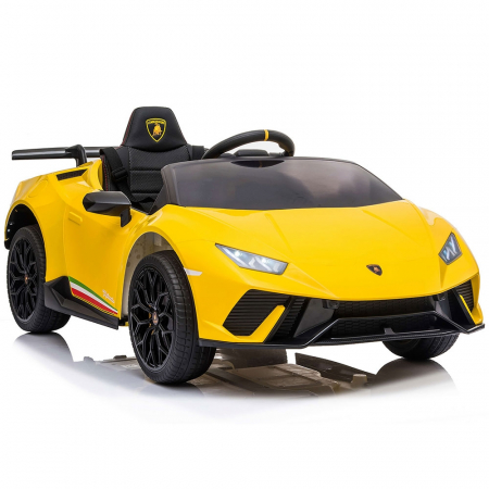 Masinuta electrica Chipolino Lamborghini Huracan yellow cu scaun din piele si roti EVA [8]
