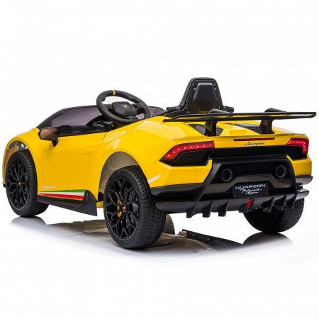 Masinuta electrica Chipolino Lamborghini Huracan yellow cu scaun din piele si roti EVA [4]