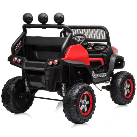 Masinuta electrica Chipolino OffRoad Mercedes Unimog cu scaun din piele si roti EVA red [6]