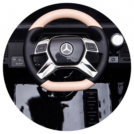 Masinuta electrica Chipolino SUV Mercedes Maybach G650 black cu scaun din piele si roti EVA [8]