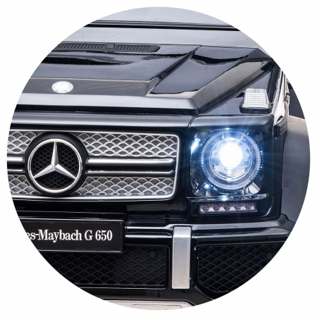 Masinuta electrica Chipolino SUV Mercedes Maybach G650 black cu scaun din piele si roti EVA [10]