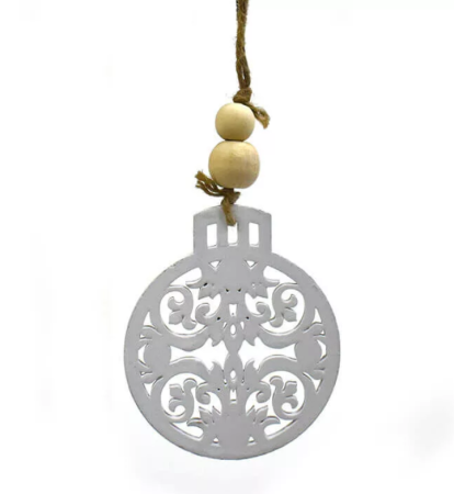 DIVERSE - Ornament de Crăciun alb cu biluţe