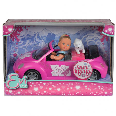 Papusa Simba Evi Love 12 cm Evi's Beetle cu masina, catelus si accesorii [2]