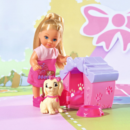 Papusa Simba Evi Love Dog House 12 cm cu figurina si accesorii [1]