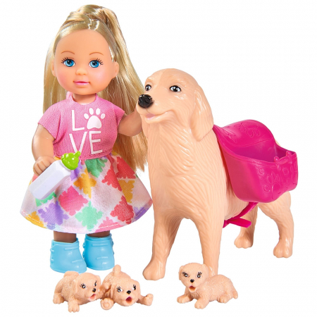 Papusa Simba Evi Love Dog Sitter 12 cm cu 4 figurine si accesorii [0]