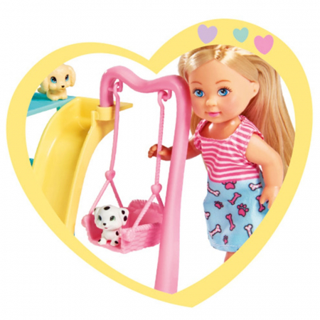 Papusa Simba Evi Love Puppy Fun 12 cm cu 3 figurine si accesorii [2]