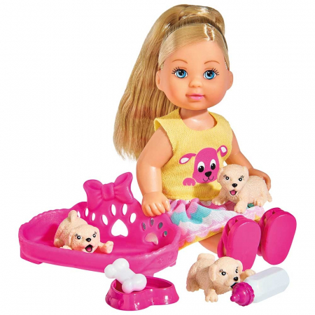 Papusa Simba Evi Love Puppy Love papusa 12 cm cu 3 catelusi si accesorii [0]