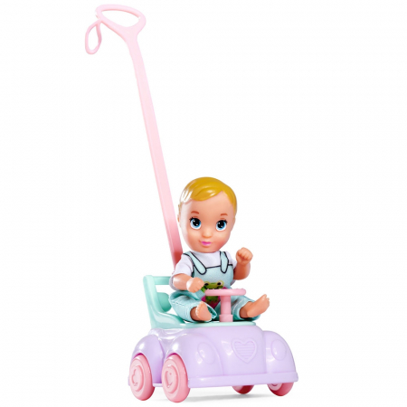 Papusa Simba Steffi Love Baby Car 29 cm cu figurina si accesorii [2]