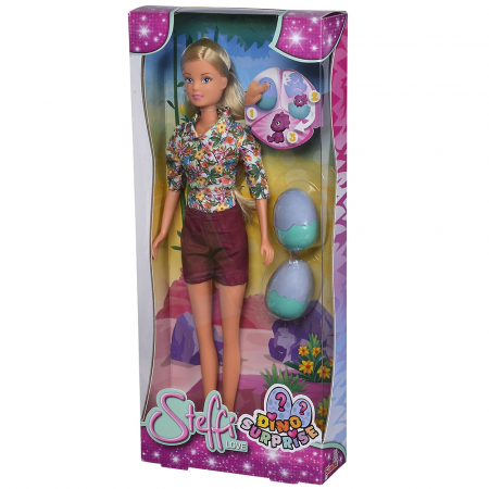 Papusa Simba Steffi Love Dino Surprise 29 cm cu 2 figurine [5]