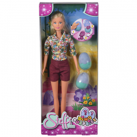 Papusa Simba Steffi Love Dino Surprise 29 cm cu 2 figurine [6]