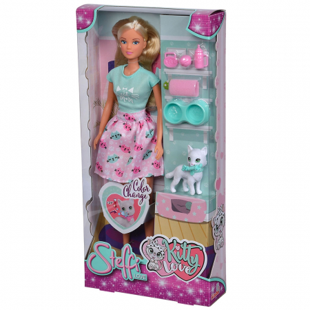 Papusa Simba Steffi Love, Kitty Love 29 cm cu figurina si accesorii [9]