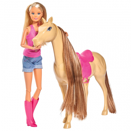 Papusa Simba Steffi Love, Lovely Horse 29 cm cu cal si accesorii [4]
