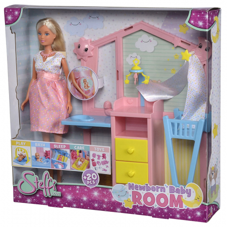 Papusa Simba Steffi Love Newborn Baby Room 29 cm cu figurina si accesorii [9]