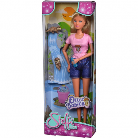 Papusa Simba Steffi Love Otter Babies 29 cm cu 2 figurine si accesoriu [6]