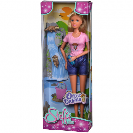 Papusa Simba Steffi Love Otter Babies 29 cm cu 2 figurine si accesoriu [5]