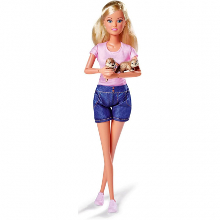 Papusa Simba Steffi Love Otter Babies 29 cm cu 2 figurine si accesoriu [1]