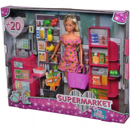 Papusa Simba Steffi Love Supermarket 29 cm cu accesorii [6]